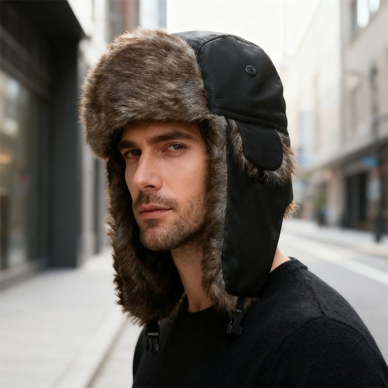 Winter Trapper Hat - Chapeau d'hiver russe Ushanka pour hommes,