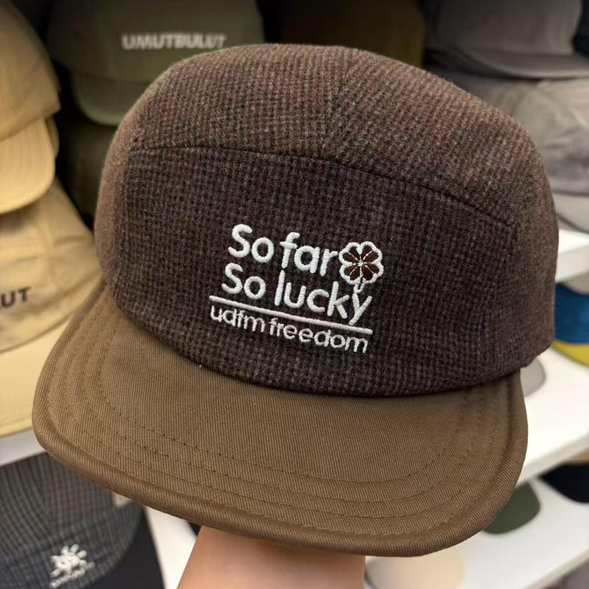 Corduroy Cap 5 Panel - Casquette de baseball automne-hiver en tweed
