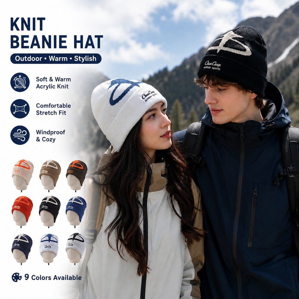 Beanie Cuffed Knit - Bonnet d'hiver unisexe en tricot, chaud,