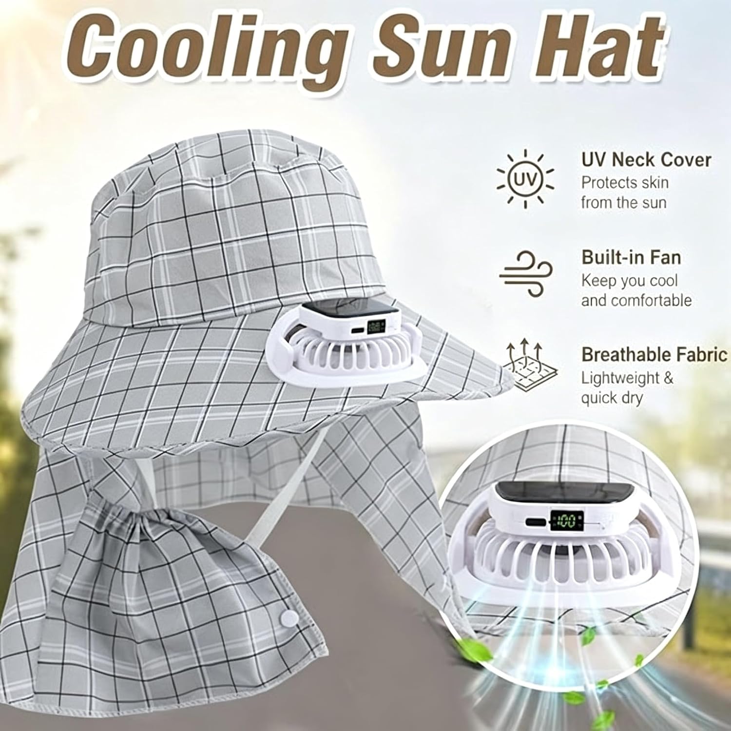 1PC Chapeau ventilateur solair - Visor Sun Hat avis et prix